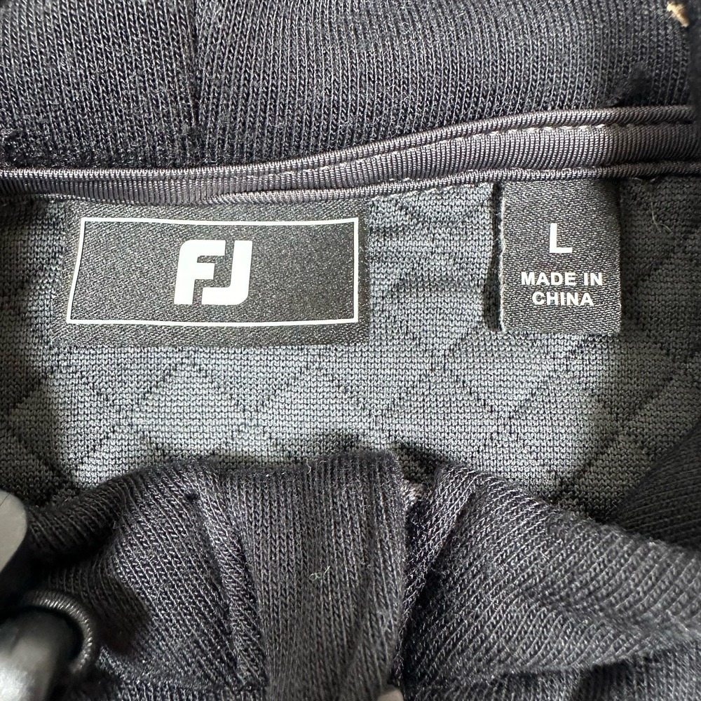 Footjoy Links Hoodie Mens Large Gray Black 1/4 Zip Moisture Wicking Golf Logo - Picture 6 of 7